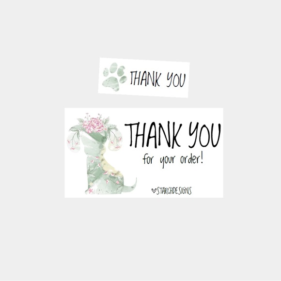 39. Watercolor Puppy Personalized Package Inserts | Stickers Bundle - Picture 1 of 2